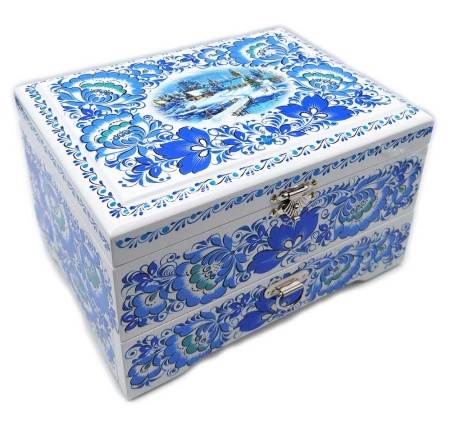 Шкатулка комодик под гжель 13х17х10 см. арт. 7646233