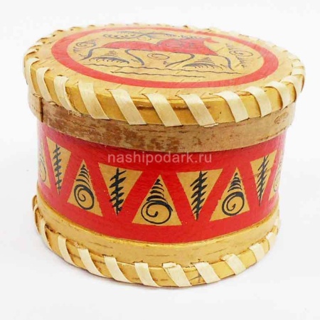 картинка Береста Туес "Лошадка" 10х7см арт. 220119128 магазин русских сувениров  Наши подарки