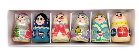 Елочные игрушки набор 6 шт. 3х5 см. арт. 773424