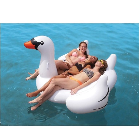 Надувной гигантский "Лебедь"(190х175х115) Упаковка: пакет с заклеивающимся клапаном  Артикул: 9510 