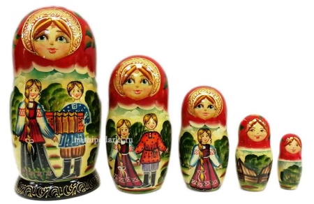 Матрешка авторская "Парочка" 18см 5 мест арт. 911921