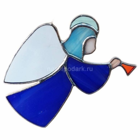 Витражная подвеска "Ангелочек с дудочкой" 10х8см Арт. 150319537 