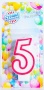 Свеча восковая для торта "Цветной ободок" цифра 5, цвета МИКС арт. 403515
