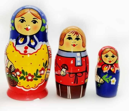 Матрешка сергиево-посадская 10см 3 места арт. 292117