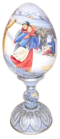 Яйцо авторское "Зима" 32 см. арт. 896237