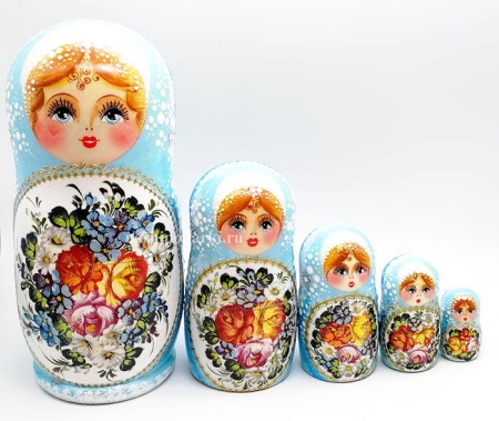 Матрешка цветы 17 см. 5 мест арт. 9186112