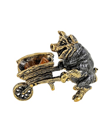 Поросенок Золоискатель без подставки 45х30 мм. арт. 2075.1