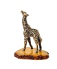 Фигурка из латуни с янтарем Жирафик Рафик 35х50 мм. арт. 1596