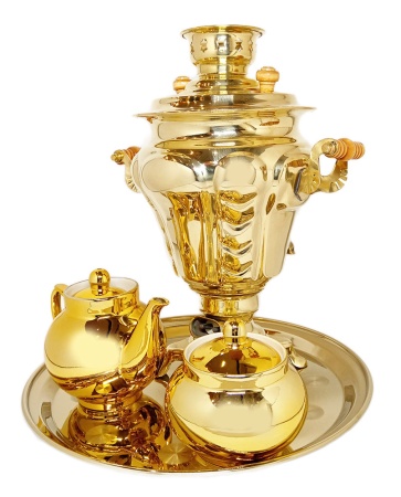 картинка Набор самовар этектрический 3 л "Ваза" под золото арт. 8768963 Москва