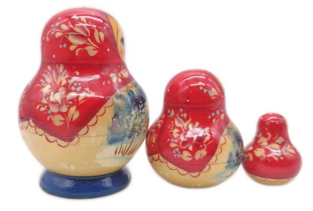 Матрешка малая "Зима" 3 места 8 см. арт. 68589