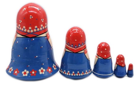 Матрешка Сергиево-посадская 5 мест 12 см. арт. 563298