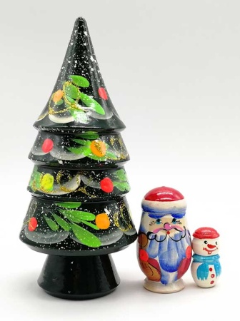 Елка матрешка, новый год 2021, малая 15 см. 3 места арт. 346562