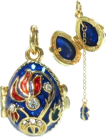 Кулон "Ромашка" открывающийся синий арт. 121401802