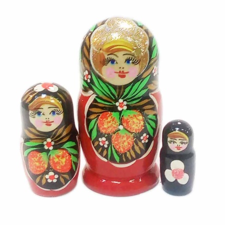 картинка Матрешка Хохлома 3 места 8см арт. 1118356