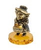 Фигурка из латуни с янтарем Гном Бардзуки Джустина 30х45 мм. арт. 2897