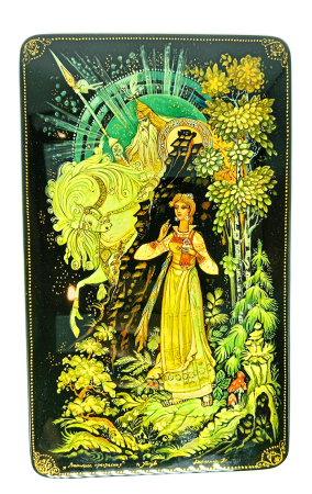 Шкатулка лаковая миниатюра 20х12 см. "Василиса прекрасная" арт. 5753223