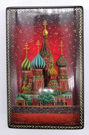 Шкатулка лаковая "Покровский собор" 15х10 см. арт. 573522