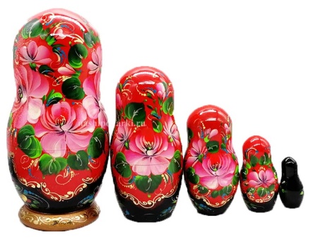 Матрешка Цветы 5 мест 18 см. арт. 797773