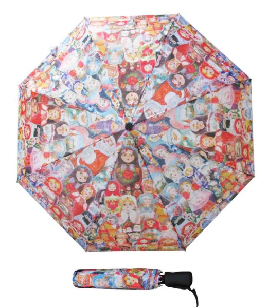 картинка Зонт складной полуавтомат "Матрешки" арт. 35SA034001 магазин подарков