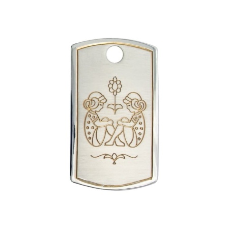 картинка Серебряная Подвеска-жетон "Близнецы" Арт: 10040479Б11 