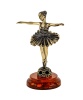 Фигурка из латуни с янтарем Балерина №3 55х70 мм. арт. 1291