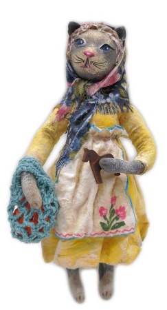 Ватная елочная игрушка "Кошка" 15 см. арт. 22883434