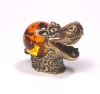 Фигурка из латуни с янтарем Бегемот с шаром арт. 1290