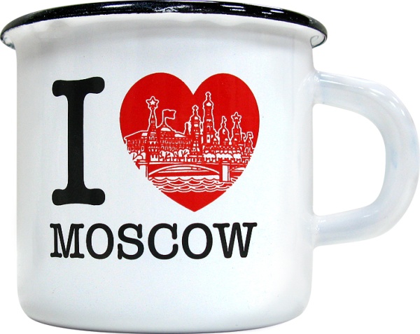 Кружка металлическая эмалированная "I love Moscow" 400 мл арт. 5765333