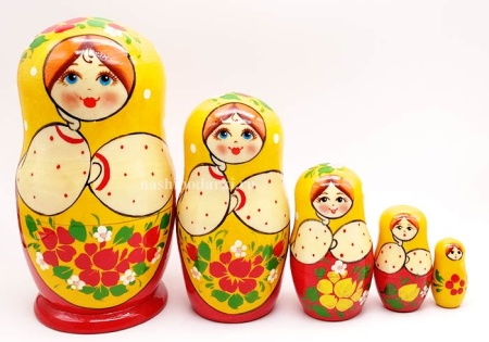 Матрешка цветы 5 мест 17см арт. 986127611