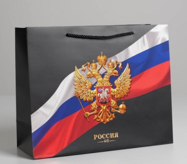 Пакет подарочный «Россия», 32 × 26 × 12 см. 473648