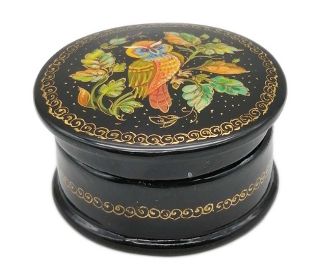 Шкатулка Птицы в орнаменте "Сова" 6х3см. арт. 546228