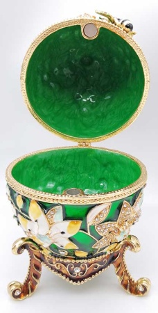 Яйцо под Фаберже "С пчелой" зеленое 16 см. арт. 677829 