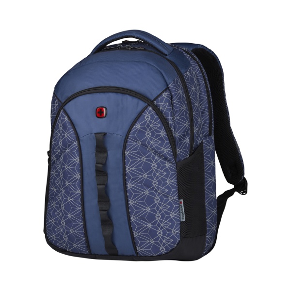 Рюкзак WENGER 16'', синий со светоотражающим принтом, полиэстер 1680D, 35x27x47 см, 27 л 