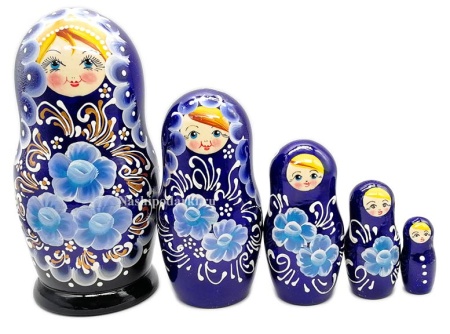 Матрешка Цветы 18 см. 5 мест арт. 999888