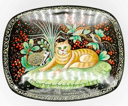 Шкатулка Палех "На полянке" 11х8х4 см. арт. 90205 