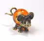 Фигурка из латуни с янтарем Толстый мышь арт. 1289
