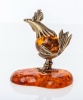 Фигурка из латуни с янтарем Птица Курица 40х48 мм. арт. 134.1