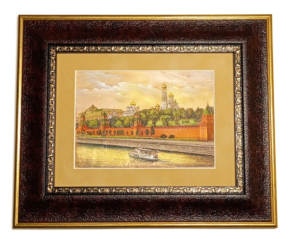 Картина офорт на меди с эмалью Москва 27х22 см арт. 677433