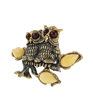 Птицы Совушки вместе навсегда на ветке 75х55 мм. арт. 2792