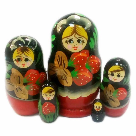 картинка Матрешка Хохлома 5 мест 9см арт. 1118355