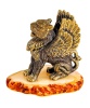 Фигурка из латуни с янтарем Грифон мифическое животное 55х55 мм. арт. 2324