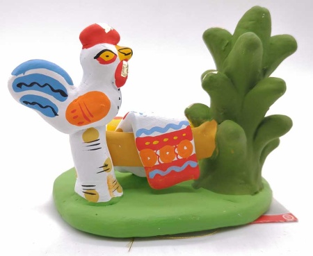 Дымковская игрушка петушок на плетне10х8 см. арт. 968522