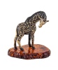 Фигурка из латуни с янтарем Жираф Нубийский 55х55 мм. арт. 1614
