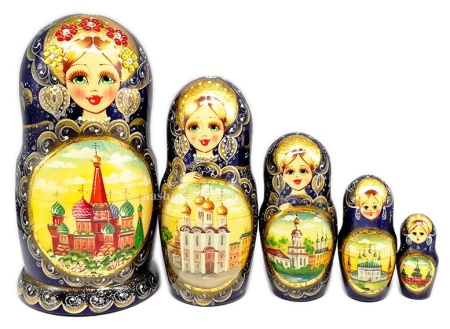 Матрешка Москва ХВБ 18 см. 5 мест арт. 64883
