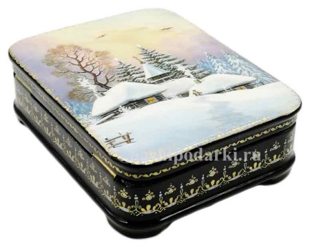 Шкатулка пейзаж зима 10х8 см. арт. 734457