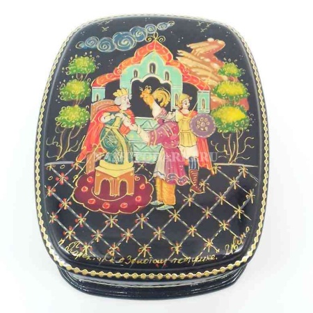 Шкатулка Сказка о золотом петушке Палех