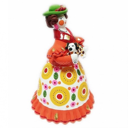 Дымковская игрушка "Барыня с собачкой" 17х11см арт. 1118148