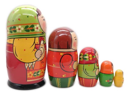 Матрешка сергиево-посадская 5 мест 16 см. арт. 841337