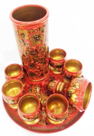 картинка Хохлома Набор для Вина с музыкой 43х30см Арт. 863228 магазин подарков