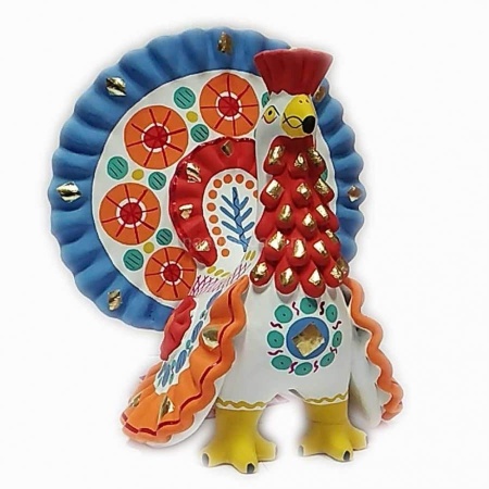 Дымковская игрушка большой "Индюк на ножках" 17см арт. 986449 Дымковская игрушка большой "Индюк на ножках" 17см арт. 986449